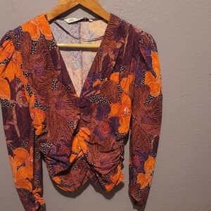 Zara Women's Vibrant Multicolor Blouse